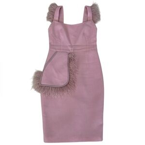 The Reason Pink Midi dress with Feathers and a Pocket size Medium